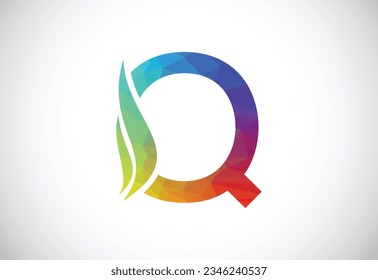 Design-Vorlage für Low-Poly- und Letter-Q-Logos, Vektorgrafik