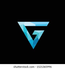 low poly letter vg vector download