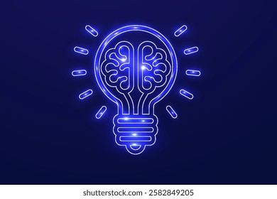 Low Poly Light Bulb, Futuristic Innovation, Polygonal Idea Concept, Digital Creativity, AI Smart Thinking