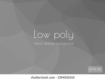 Low poly light gray abstract background. Geometric triangulation consisting of triangles with space for text. Textured template. Vector illustration.