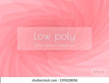 Low poly light pink abstract background. Geometric triangulation consisting of triangles with space for text. Textured template. Vector illustration.