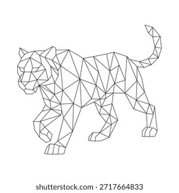 Arte bajo de la línea de poli del Vector del tigre
