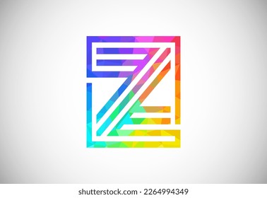 Low poly line letter Z. Graphic alphabet symbol for corporate business identity
