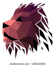 Low poly lion. Geometric logo