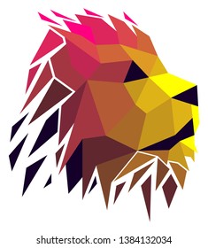 Low poly lion. Geometric logo