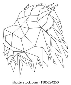 Low poly lion. Geometric logo