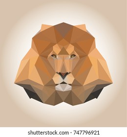 Low poly lion head