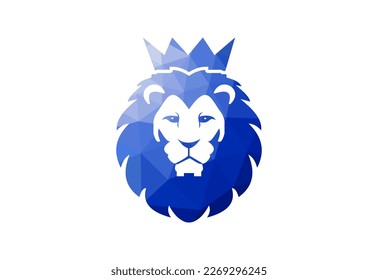 Low Poly  and The Lion logo design, Vector design template
