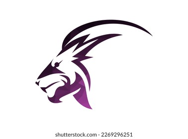 Diseño del logotipo de Low Poly y The Lion, plantilla de diseño del vector
