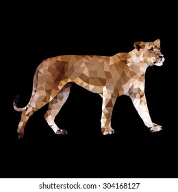 low poly lioness