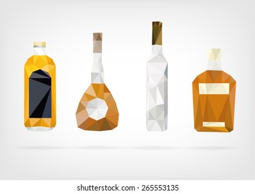 Low Poly Liquor Bottles