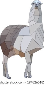 low poly llama vector graphic