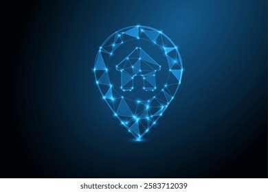 Low Poly Location Icon Design, Geometric 3D Symbol Representing Navigation, Geolocation, Mapping, GPS, and Travel Concept for Directions, Tourism, and Digital Location-Based Services