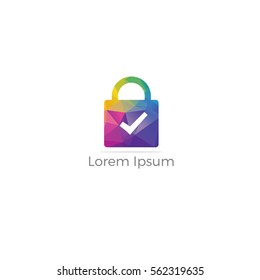 low poly Lock icon