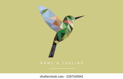 Low-Poly-Logo-Design eines Vogels