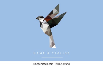 Low-Poly-Logo-Design eines Vogels