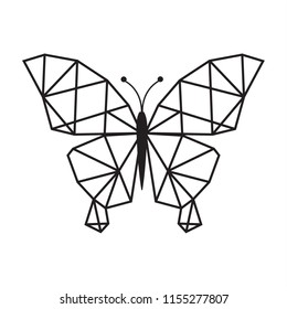LOW POLY LOGO ICON SYMBOL TRIANGLE BUTTERFLY GEOMETRIC POLYGONAL eps