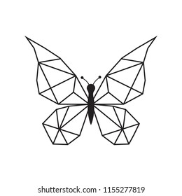 LOW POLY LOGO ICON SYMBOL TRIANGLE BUTTERFLY GEOMETRIC POLYGONAL eps
