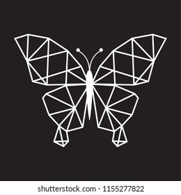 LOW POLY LOGO ICON SYMBOL TRIANGLE BUTTERFLY GEOMETRIC POLYGONAL eps