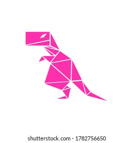 LOW POLY LOGO ICON SYMBOL TRIANGLE dinosaur. POLYGONAL GEOMETRIC logo. t- rex logo