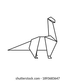 LOW POLY LOGO ICON SYMBOL TRIANGLE dinosaur. POLYGONAL GEOMETRIC logo. Diplodocus hallorum logo
