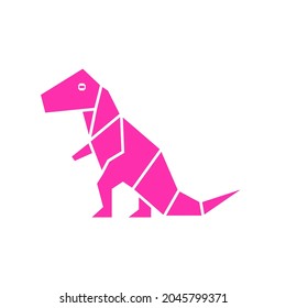 LOW POLY LOGO ICON SYMBOL TRIANGLE dinosaur. POLYGONAL GEOMETRIC logo.