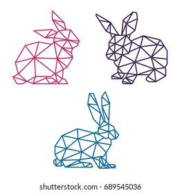 CONJUNTO DE LÍNEA POLYGONAL DE SÍMBOLO DE LOGOTIPO DE BAJO POLY