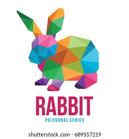 LOW POLY LOGO ICON SYMBOL RABBIT POLYGONAL