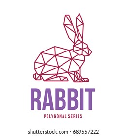 LOW POLY LOGO ICON SYMBOL RABBIT POLYGONAL