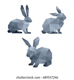 LOW POLY LOGO ICON SYMBOL RABBIT POLYGONAL