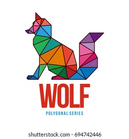 LOW POLY LOGO ICON SYMBOL DIGITAL TRIANGLE WOLF POLYGONAL