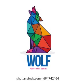 LOW POLY LOGO ICON SYMBOL DIGITAL TRIANGLE WOLF POLYGONAL
