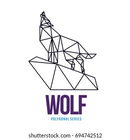 LOW POLY LOGO ICON SYMBOL DIGITAL TRIANGLE WOLF POLYGONAL