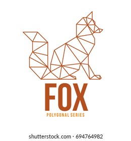 LOW POLY LOGO ICON SYMBOL FOX TRIANGLE POLYGONAL