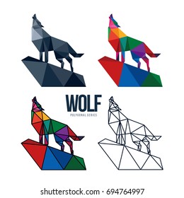 LOW POLY LOGO ICON SYMBOL TRIANGLE WOLF POLYGONAL