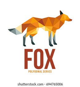 LOW POLY LOGO ICON SYMBOL FOX TRIANGLE POLYGONAL