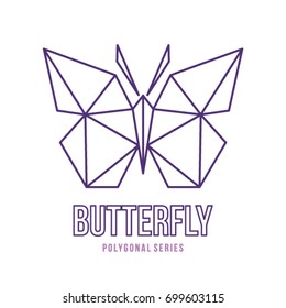 ICONO DE LOGOTIPO DE POLY BAJO SÍMBOLO TRIÁNGULO MARIPOSA GEOMÉTRICA POLIGONAL 
