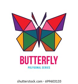 LOW POLY LOGO ICON SYMBOL TRIANGLE BUTTERFLY GEOMETRIC POLYGONAL 