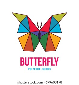LOW POLY LOGO ICON SYMBOL TRIANGLE BUTTERFLY GEOMETRIC POLYGONAL 