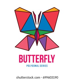 LOW POLY LOGO ICON SYMBOL TRIANGLE BUTTERFLY GEOMETRIC POLYGONAL 