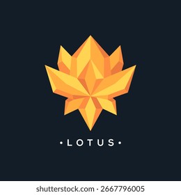 low poly lotus illustration logo