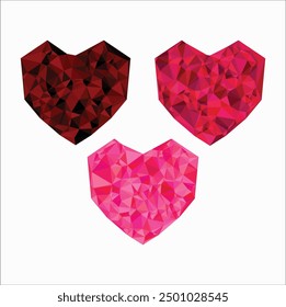 Low-Poly-Liebe Herz Dreieck abstrakten Hintergrund. Vektordesign Abbildung. EPS 10.