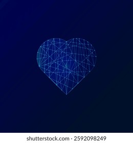 Low poly love shape icon vector design