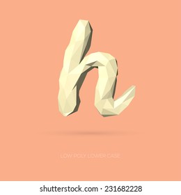 Low Poly Lower Case Alphabet Letter h - Hand Drawn Style - Vector Illustration