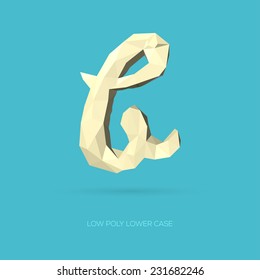 Low Poly Lower Case Alphabet Letter b - Hand Drawn Style - Vector Illustration