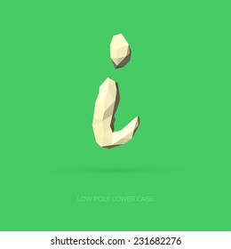 Low Poly Lower Case Alphabet Letter i - Hand Drawn Style - Vector Illustration