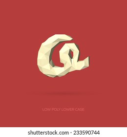 Low Poly Lower Case Alphabet Letter o - Hand Drawn Style - Vector Illustration