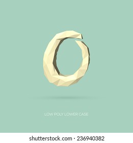 Low Poly Lower Case Alphabet Number 0 - Hand Drawn Style - Vector Illustration