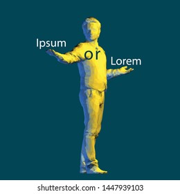 Low poly Man holding something in his arms
Vector polygonal stylized illustration.