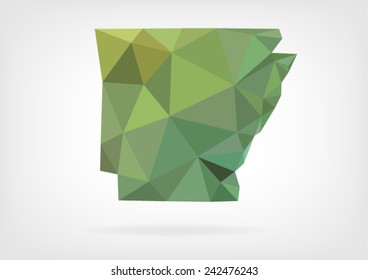 Low Poly map of Arkansas state